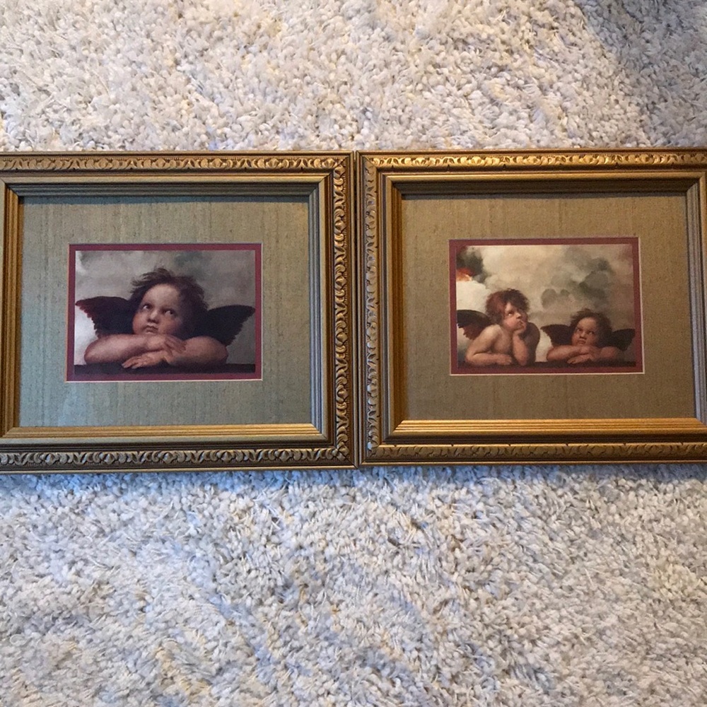 Famous Raphael Angels Gold Mat & Frame Print Pair - Picture 9 of 9